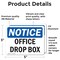 Signmission Office Drop Box, 5 in W x Rectangle, Vinyl Decal OS-2PACK-NS-D-35-L-16935 - alternate 5